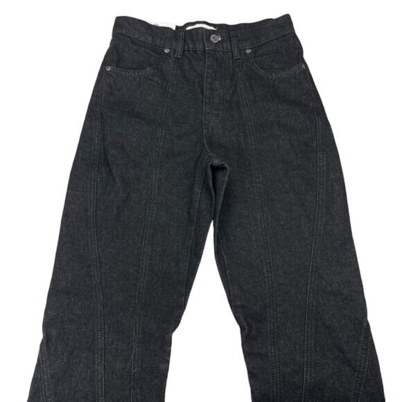 NWT ZARA The Panelled Slim High Rise Jean Sz 0 Black - Picture 5 of 8